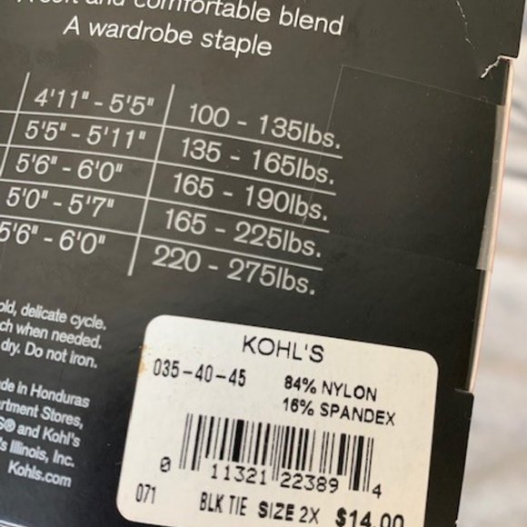 Apt. 9 Modern Essentials Control Top Tights Black - Picture 3 of 3